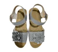LOPILY Sandalias Negra con hebilla de cinturón hueca lateral para mujer, zapatos de verano a la para mujer (Grey, 41)