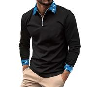 LOPILY Top Cilindro Cuadros de Manga Larga de de otoño para Hombre (Black, XXXL)