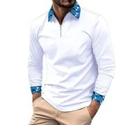 LOPILY Top Cilindro Cuadros de Manga Larga de de otoño para Hombre (White, M)