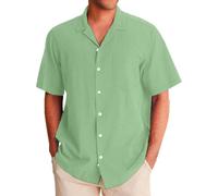 LOPILY Top Hombre Tirantes con Cuello y Botones Sueltos de Color sólido a la Informal para Hombre (Mint Green, XXL)