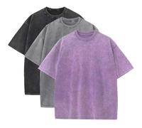 LOPILY Tops Encaje Oversized Heavy Cotton Summer T Shirts tee Loose Fit Short Sleeve Casual Tshirts For Men Women (Red, M)