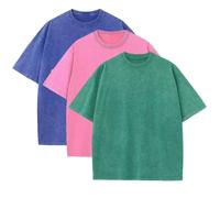 LOPILY Tops Encaje Oversized Heavy Cotton Summer T Shirts tee Loose Fit Short Sleeve Casual Tshirts For Men Women (Gold, M)