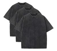 LOPILY Tops Encaje Oversized Heavy Cotton Summer T Shirts tee Loose Fit Short Sleeve Casual Tshirts For Men Women (Black, M)