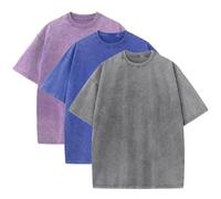 LOPILY Tops Encaje Oversized Heavy Cotton Summer T Shirts tee Loose Fit Short Sleeve Casual Tshirts For Men Women (Dark Gray, M)