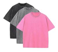 LOPILY Tops Encaje Oversized Heavy Cotton Summer T Shirts tee Loose Fit Short Sleeve Casual Tshirts For Men Women (White, M)