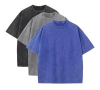 LOPILY Tops Encaje Oversized Heavy Cotton Summer T Shirts tee Loose Fit Short Sleeve Casual Tshirts For Men Women (Wine, M)