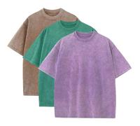 LOPILY Tops Encaje Oversized Heavy Cotton Summer T Shirts tee Loose Fit Short Sleeve Casual Tshirts For Men Women (Brown, M)