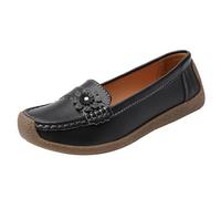 LOPILY Zapatilla Negra Mujer Woven Go Walking Shoes Arch Support Hands Slip In Sneakers (Black, 41)