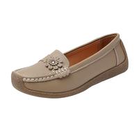 LOPILY Zapatilla Negra Mujer Woven Go Walking Shoes Arch Support Hands Slip In Sneakers (Khaki, 41)