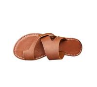 LOPILY Zapatilla Urbana Mujer de verano para mujer, estilo, con tiras y anilla para el dedo del pie, sin cordones, ligeras, para exteriores, cómodas, para la playa. (Brown, 38)