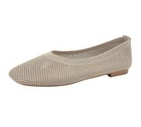 LOPILY Zapatillas Adelgazar Zapatos de Vestir para Mujer, Negros, con Punta Puntiaguda, de Malla Tejida, Planos, sin Cordones, Informales, para Negocios. (White, 38)