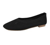 LOPILY Zapatillas Adelgazar Zapatos de Vestir para Mujer, Negros, con Punta Puntiaguda, de Malla Tejida, Planos, sin Cordones, Informales, para Negocios. (Black, 36)