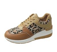 LOPILY Zapatillas Blancas Cuña otoño e Invierno para Mujer, Zapatos para Correr, Zapatos Casuales cómodos (Brown, 40)