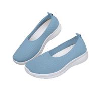 LOPILY Zapatillas Blancas De Vestir Mujer elástica con Gruesa, Transpirables, Antideslizantes, con para un pie, para Mujer (Light Blue, 36)