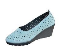 LOPILY Zapatillas Bota mujer con aberturas laterales (Blue, 36)