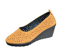LOPILY Zapatillas Bota mujer con aberturas laterales (Orange, 38)
