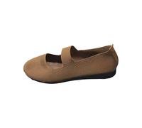 LOPILY Zapatillas De Ballet para Mujer, con Cabeza Redonda y Profundos, cómodos y versátiles para Exteriores. (Brown, 41)