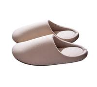 LOPILY Zapatillas De Deporte De Mujer Home Non Slip Floor Soft Bottom Japanese Silent Household Cotton Slippers (Beige, 40)