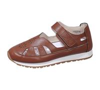 LOPILY Zapatillas De Deporte Mujer Transpirables, cómodas, con, Punta Cerrada, Antideslizantes, Informales, con Agujeros, para Caminar, de Ancho Ancho (Brown, 42)