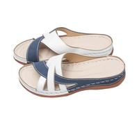 LOPILY Zapatillas De Esparto Mujer con de pez, gruesa, informales, cómodas y con punta abierta (Blue, 44)