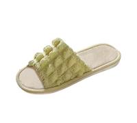 LOPILY Zapatillas de lino para primavera y otoño para interiores, transpirables y, sandalias de algodón y lino de cuatro tejidos. (Yellow, 38)