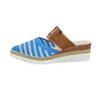 LOPILY Zapatillas de mujer con punta cerrada y tacón de cuña, ligeras, con hebilla de cuerda y gruesa, informales, a juego con el color (Blue, 43)