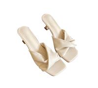 LOPILY Zapatillas De Mujer De Invierno tacón y informal para mujer (White, 40)