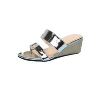 LOPILY Zapatillas de playa con tacón bajo para mujer, informales, huecas, con (Silver, 38)