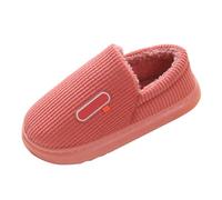 LOPILY Zapatillas De Viaje Mujer Winter Heeled Cotton Slippers Keep Warm Thick Bottom Non Slip Wear At Home Plus Velvet Warm Feet Home Cotton Slippers (Red, 38)