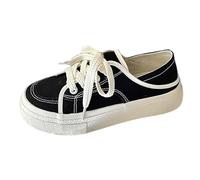 LOPILY Zapatillas Delicados For Women Retro Campus Non Slip Outdoor Casual All Sports Shoes (Black, 36)