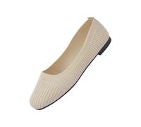 LOPILY Zapatillas Deporte para Mujer, Zapatos de Antideslizantes para Caminar, Zapatillas sin Cordones con Soporte para el (Beige, 40)