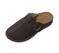 LOPILY Zapatillas Deportivas De Mujer Vestir con Gruesa, de Talla Grande, con Cabeza Redonda y Parte Trasera vacía (Coffee, 42)