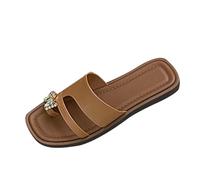 LOPILY Zapatillas Juveniles Mujer de Plana, versátiles y de Valor. (Brown, 38)