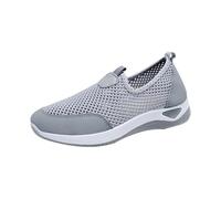 LOPILY Zapatillas Loneta Mujer Deportivas, Zapatos Tejidos, Transpirables, Zapatos para Caminar, Zapatillas de Trabajo cómodas y Antideslizantes. (Grey, 38)