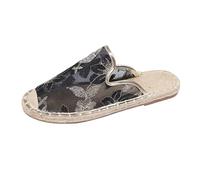 LOPILY Zapatillas Mujer Azul para mujer, de primavera, verano y otoño, para exteriores, de malla plana, transpirables, de talla grande, informales, con media pantuflas. (Black, 39)