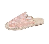 LOPILY Zapatillas Mujer Azul para mujer, de primavera, verano y otoño, para exteriores, de malla plana, transpirables, de talla grande, informales, con media pantuflas. (Pink, 38)