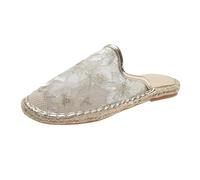 LOPILY Zapatillas Mujer Azul para Mujer, de Primavera, Verano y otoño, para Exteriores, de Malla Plana, Transpirables, de Talla Grande, Informales, con Media Pantuflas. (Gold, 35)