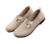 LOPILY Zapatillas Mujer Deportiva Antideslizantes y Transpirables con Agujeros para Mujer de Verano para y Mayores (Khaki, 38)