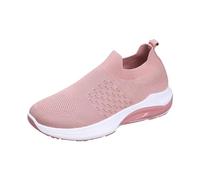 LOPILY Zapatillas Mujer Doradas De Vestir y Transpirables para Caminar, Zapatos de sin Cordones, Zapatillas de Deporte con Soporte para el (Pink, 39)