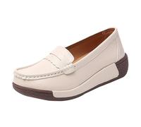 LOPILY Zapatillas Mujeres Deportivas Woven Go Walking Shoes Arch Support Hands Slip In Sneakers (Beige, 41)