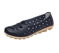 LOPILY Zapatillas Plata para Mujer Zapatillas Casuales Huecas Zapatos Sandalias Retro (Black, 38)