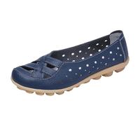 LOPILY Zapatillas Plata para mujer Zapatillas casuales huecas Zapatos Sandalias retro (Dark Blue, 42)