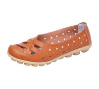 LOPILY Zapatillas Plata para Mujer Zapatillas Casuales Huecas Zapatos Sandalias Retro (Orange, 40)