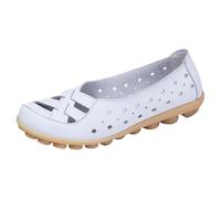LOPILY Zapatillas Plata para Mujer Zapatillas Casuales Huecas Zapatos Sandalias Retro (White, 44)