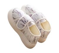 LOPILY Zapatillas Respirable Mujer con Capucha Gruesa y cálida con Bolsillos Abiertos y Dobles con Cremallera Color sólido para otoño e Invierno para Hombres (Purple, 40)