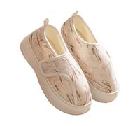 LOPILY Zapatillas Respirable Mujer con Capucha Gruesa y cálida con Bolsillos Abiertos y Dobles con Cremallera Color sólido para otoño e Invierno para Hombres (Khaki, 40)