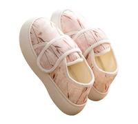 LOPILY Zapatillas Respirable Mujer con Capucha Gruesa y cálida con Bolsillos Abiertos y Dobles con Cremallera Color sólido para otoño e Invierno para Hombres (Pink, 38)