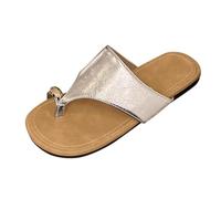 LOPILY Zapatillas Rojas De Mujer Set Toe Sandals Slippers Summer Outside The Fashionable Leisure And Versatile Soft Bottom Sandals Slippers (Silver, 35)