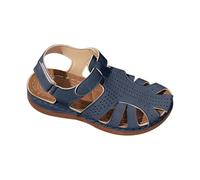LOPILY Zapato Mujer de talla grande para mujer, con punta redonda y hueca, para verano (Blue, 37)