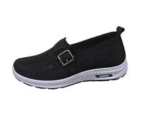 LOPILY Zapato Vestir Mujer Hebilla, nuevos Zapatos de Mujer de Comercio Exterior, Zapatos Casuales para Madres, Calcetines, Zapatos de Malla, Zapatillas de (Black, 38)